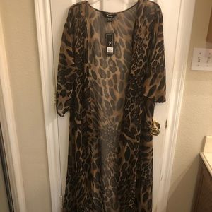 Leopard Maxi Kimono - One Size Fits All